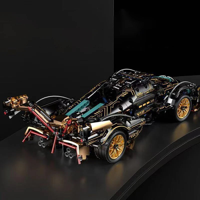 Carro V12 em Blocos de Construção – 1690 Peças | Modelo de Montagem Detalhado para Adultos