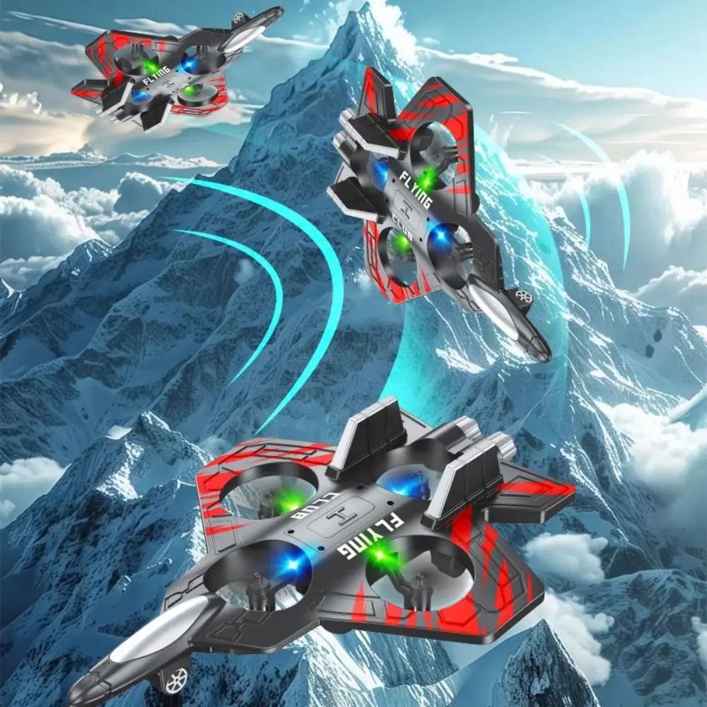 Avião RC de Combate em Espuma EPP 2.4GHz com Luzes LED – Controle Remoto para Crianças e Iniciantes