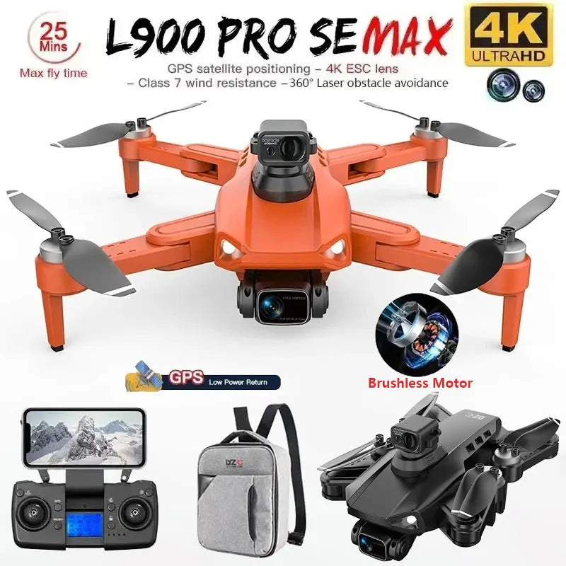 Drone L900 Pro SE MAX GPS 4K – Cámara Dual HD, 5G WiFi y Radar de Obstáculos 360°