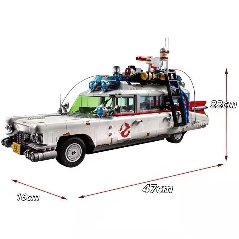 Carro Ghostbuster Ecto‑1 em Blocos de Montar – Modelo Colecionável para Exposição e Presente