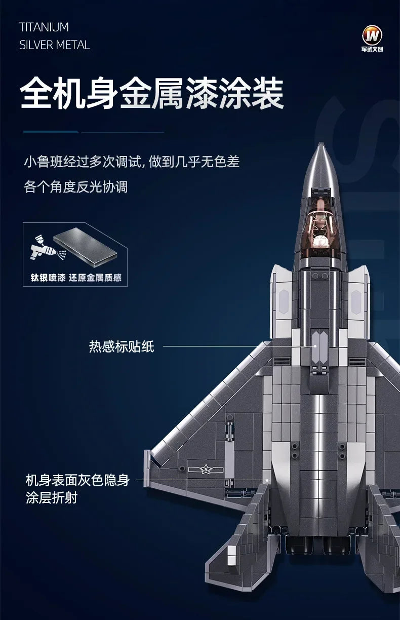Blocos de Montar Militar Sluban – Avião Caça, Bombardeiro, Helicóptero e Tanque ZTZ-99 MOC Compatível com LEGO