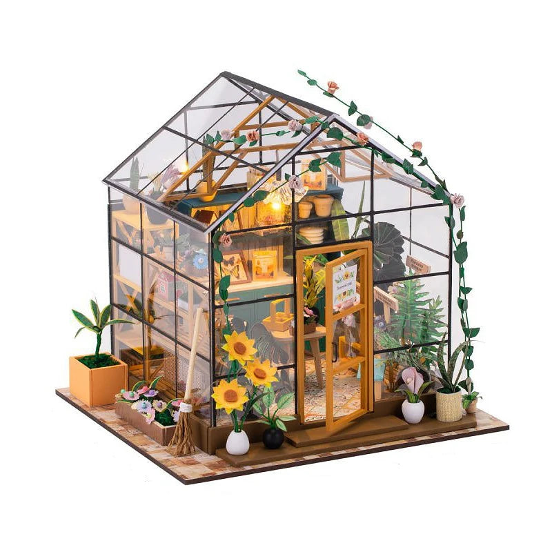 Casa de Muñecas Mini DIY Flower House 3D de Madera – Kit Artesanal de Montaje con Muebles Decorativos