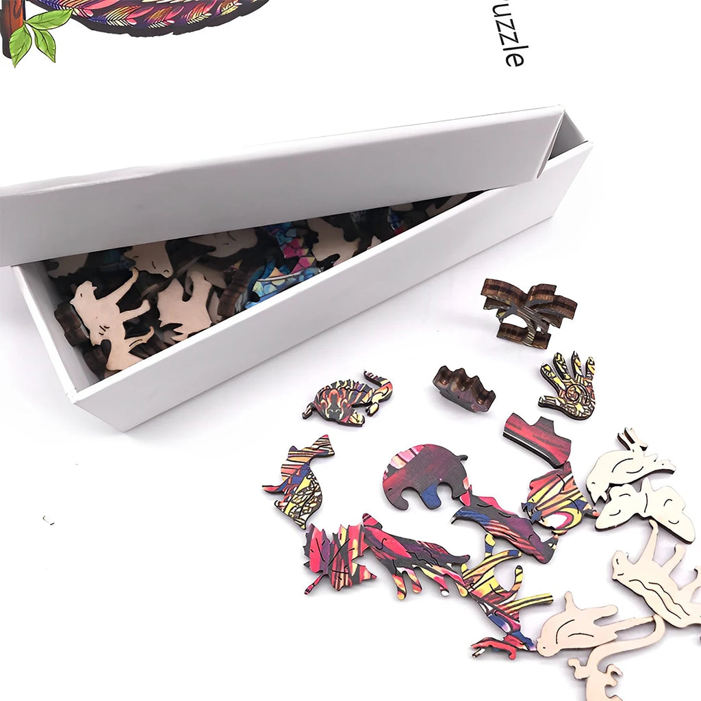 Rompecabezas de Madera Loro 3D Irregular – Puzzle Animal Educativo y Decorativo