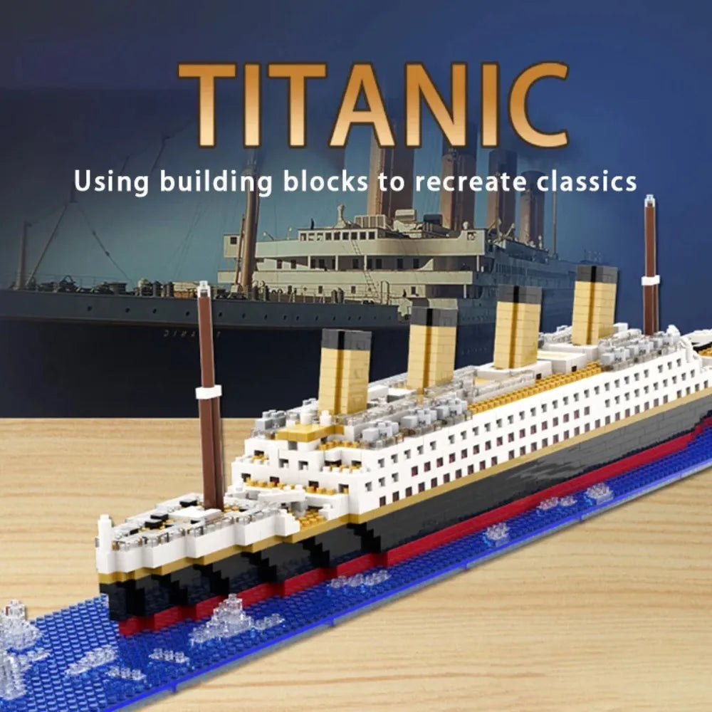 Navio Titanic em Blocos de Montar 4000+ Peças – Modelo de Cruzeiro MOC Compatível com LEGO para Adultos e Jovens