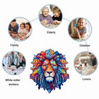 Puzzle de Madera León Irregular | Rompecabezas Creativo