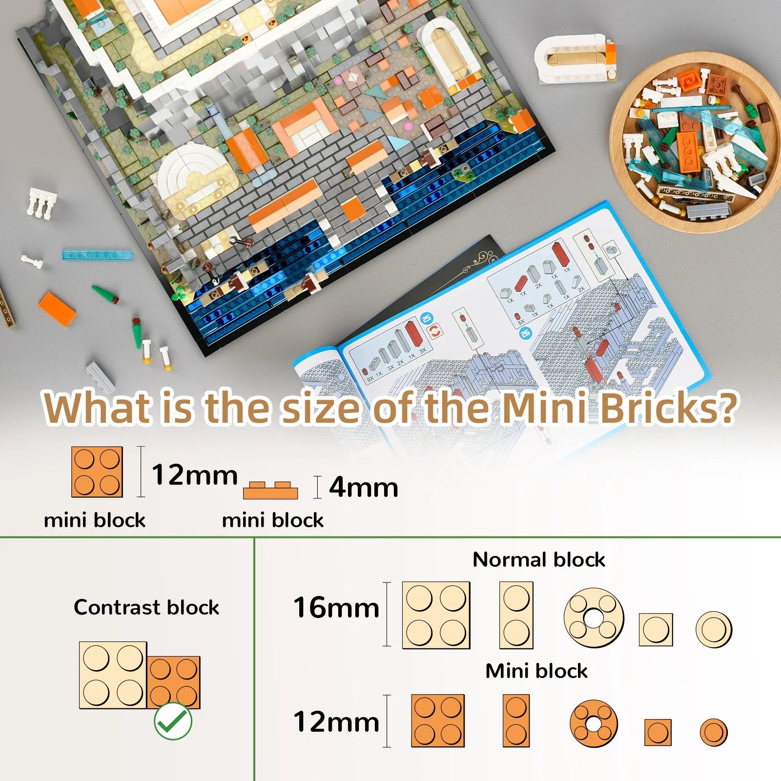 Mini Bloques Acrópolis de Atenas 1752 Piezas – Modelo Educativo de Construcción en Micro Bloques para Decoración y Regalo