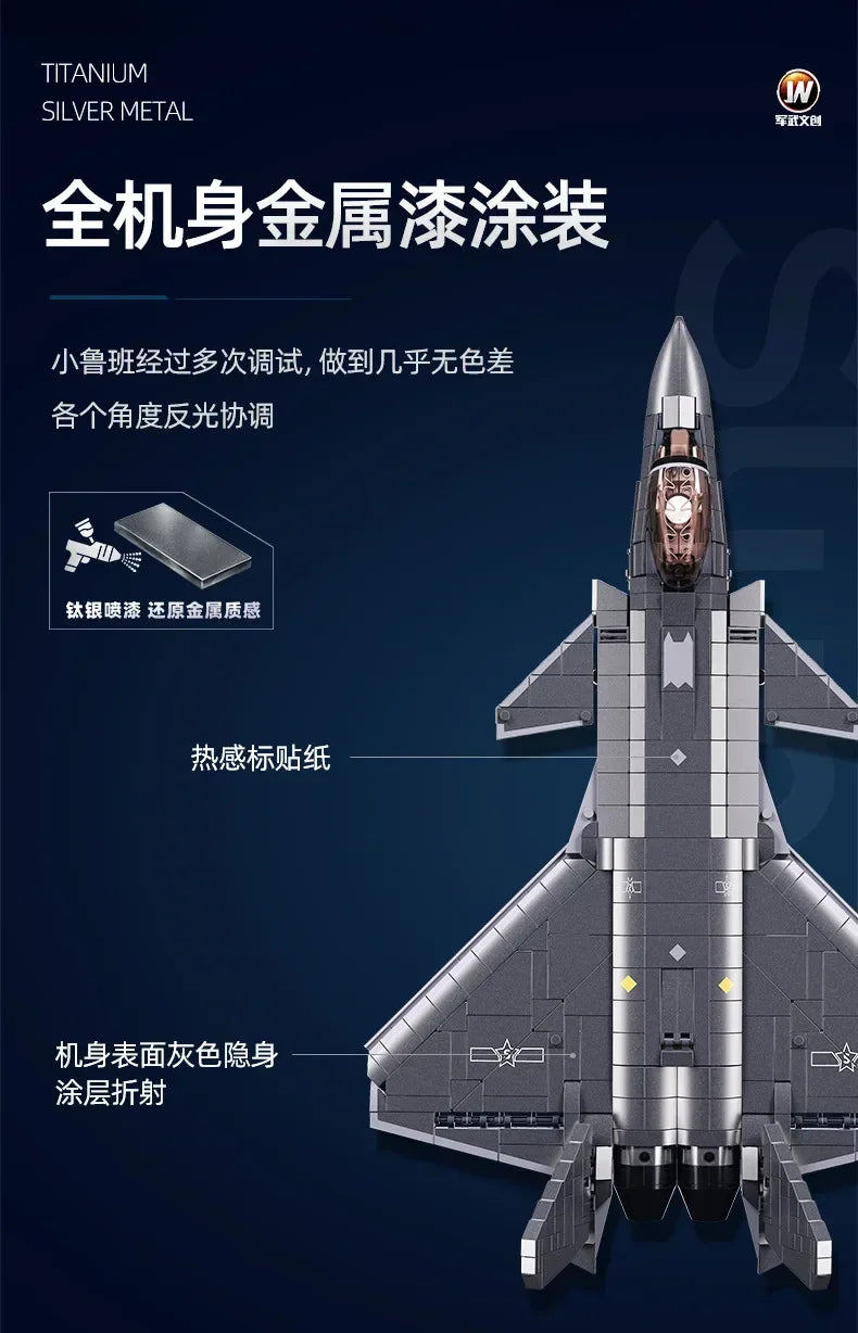Bloques de Construcción Militar Sluban – Avión de Combate, Bombardero, Helicóptero y Tanque ZTZ-99 MOC Compatible con LEGO