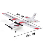 Avião de Controle Remoto em Espuma EPP 2.4GHz 2 Canais – Aeromodelo Asa Fixa Branco e Vermelho para Iniciantes