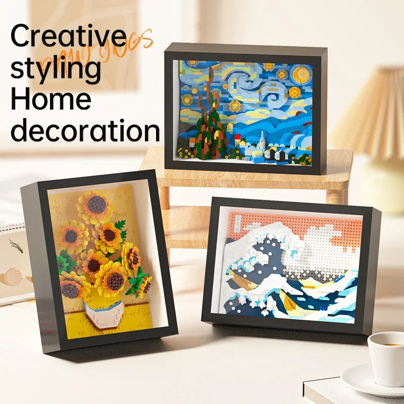 Obras de Arte Famosas em Blocos de Construção – Van Gogh, Noite Estrelada e Onda de Kanagawa