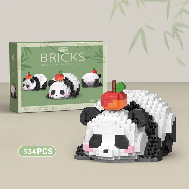 Mini Panda Chinês em Blocos de Montar – Brinquedo Educativo DIY Criativo para Crianças e Colecionadores