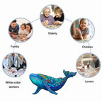 Rompecabezas de Madera Ballena – Forma Irregular, Puzzle Artístico de Alta Calidad para Adultos