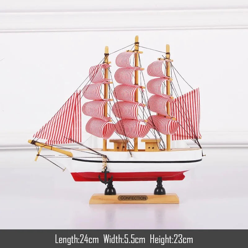 Barco Pirata Decorativo em Madeira Artesanal – Navio Náutico para Decoração de Casa e Escritório