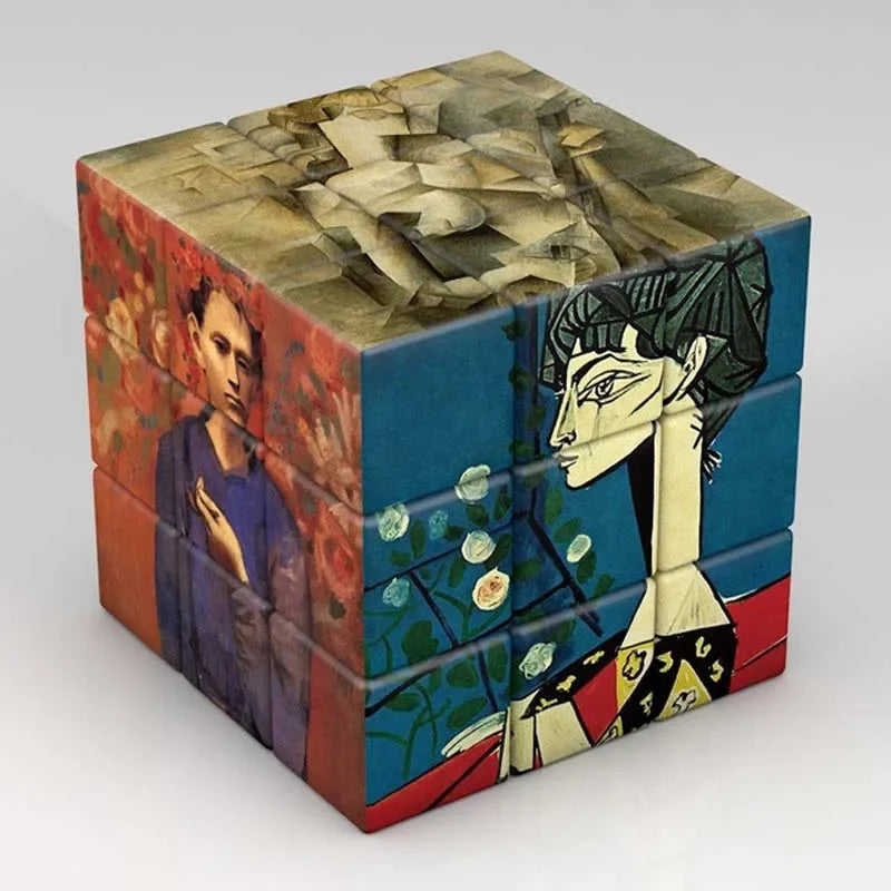 Cubo Mágico 3x3x3 Gogh Lisa com Estampa Japonesa Hokusai – Quebra-Cabeça Educativo Magnético
