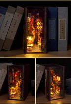 DIY Book Nook Casa de Muñecas Miniatura de Madera para Estantería – Kit Decorativo de Montaje
