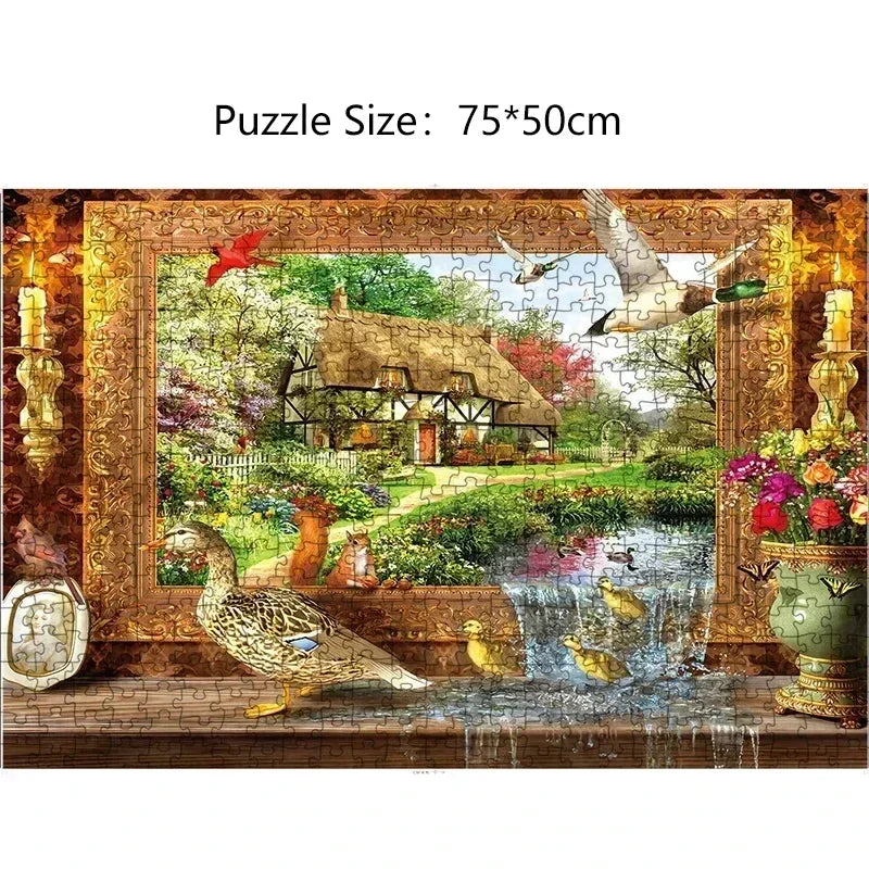 Quebra-Cabeça Adulto 1000 Peças Paisagem Animada | Puzzle Decorativo em Papel para Exercitar o Cérebro