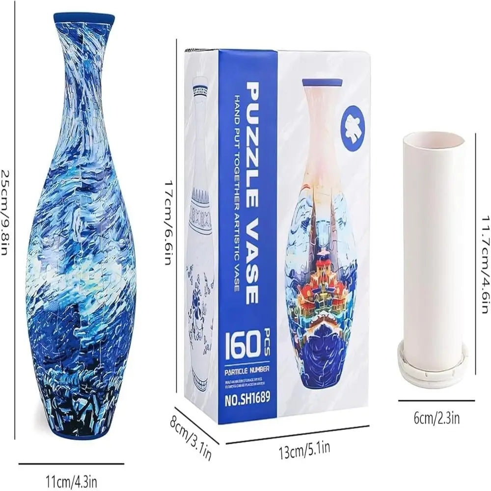 Vaso Decorativo 3D em Puzzle com 160 Peças – Montagem Criativa DIY para Decoração e Presentes