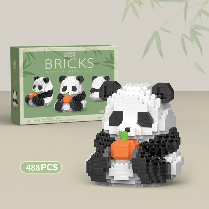 Mini Panda Chinês em Blocos de Montar – Brinquedo Educativo DIY Criativo para Crianças e Colecionadores
