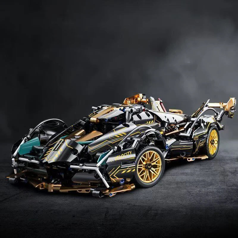 Coche V12 de Bloques de Construcción – 1690 Piezas | Modelo Detallado de Montaje para Adultos
