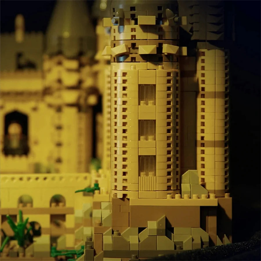 Castelo Mágico Hogwarts MOC 2025 – Blocos de Montar Micro Arquitetura Criativa | Modelo Cenário Decorativo