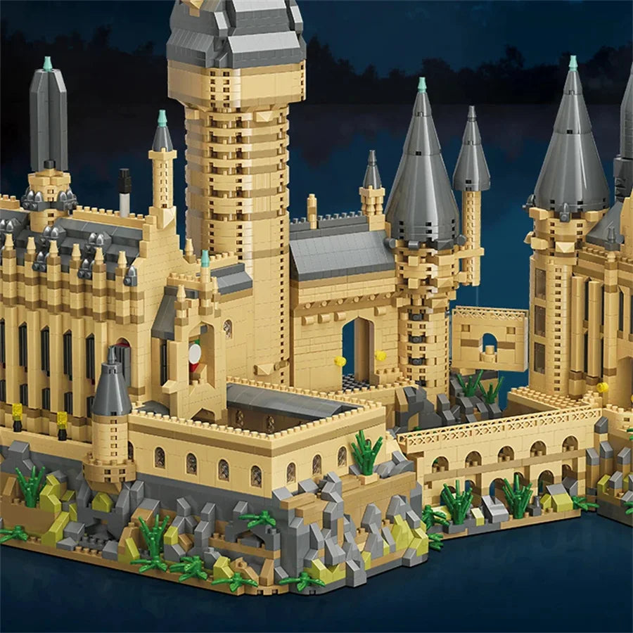 Castelo Mágico Hogwarts MOC 2025 – Blocos de Montar Micro Arquitetura Criativa | Modelo Cenário Decorativo
