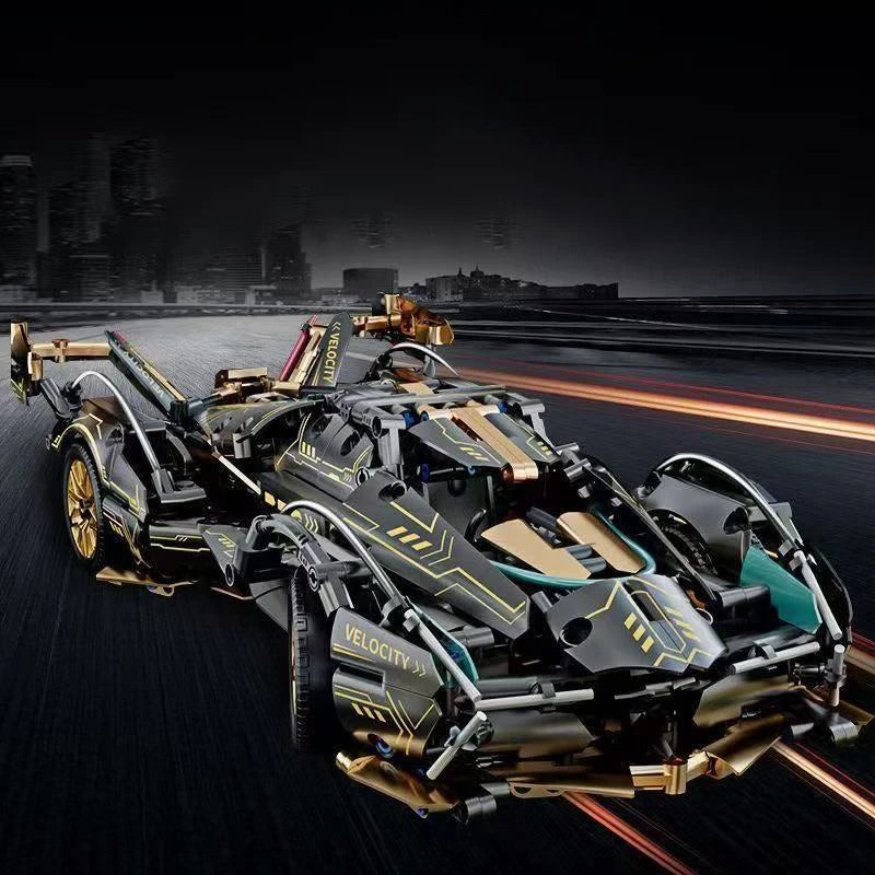 Coche V12 de Bloques de Construcción – 1690 Piezas | Modelo Detallado de Montaje para Adultos