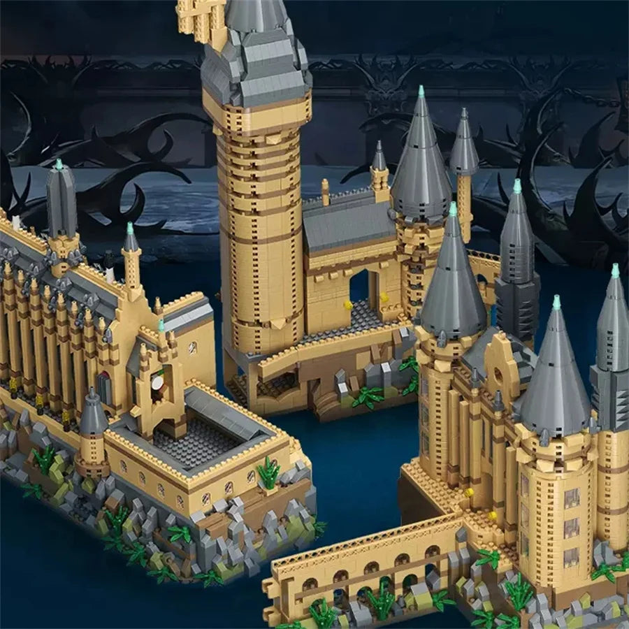 Castelo Mágico Hogwarts MOC 2025 – Blocos de Montar Micro Arquitetura Criativa | Modelo Cenário Decorativo