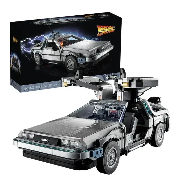 Blocos de Montar DeLorean DMC‑12 10300 – Carro do Filme De Volta para o Futuro – 1872 Peças – Kit de Construção Colecionável