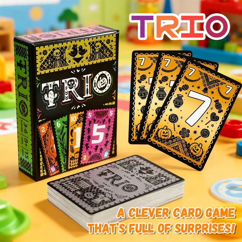 Trio – Jogo de Cartas Estratégico para Família e Amigos | 3 a 6 Jogadores | Jogo de Festa e Noite de Jogos