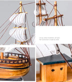 Barco Pirata Decorativo em Madeira Artesanal – Navio Náutico para Decoração de Casa e Escritório