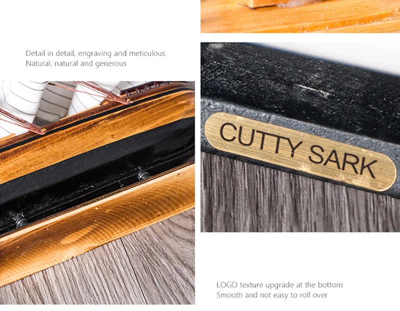 Barco Pirata Decorativo em Madeira Artesanal – Navio Náutico para Decoração de Casa e Escritório