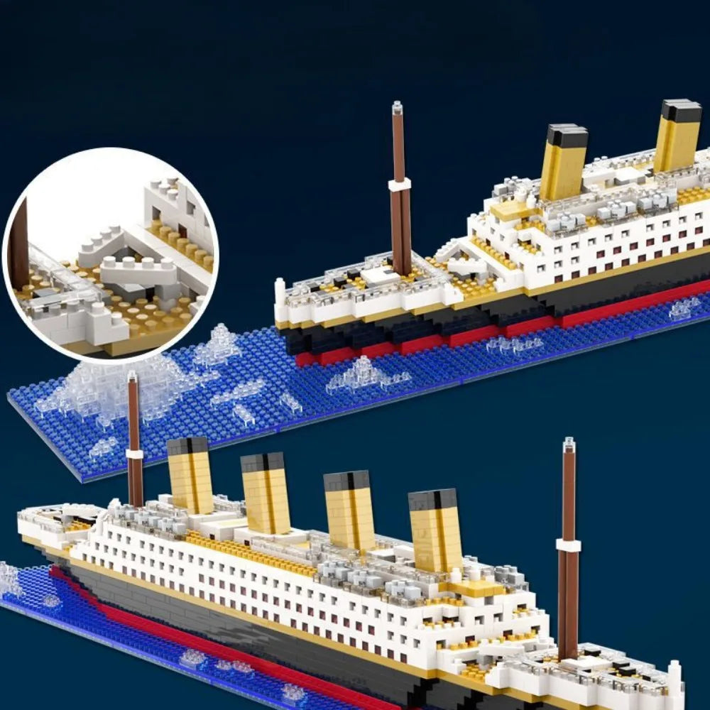 Navio Titanic em Blocos de Montar 4000+ Peças – Modelo de Cruzeiro MOC Compatível com LEGO para Adultos e Jovens