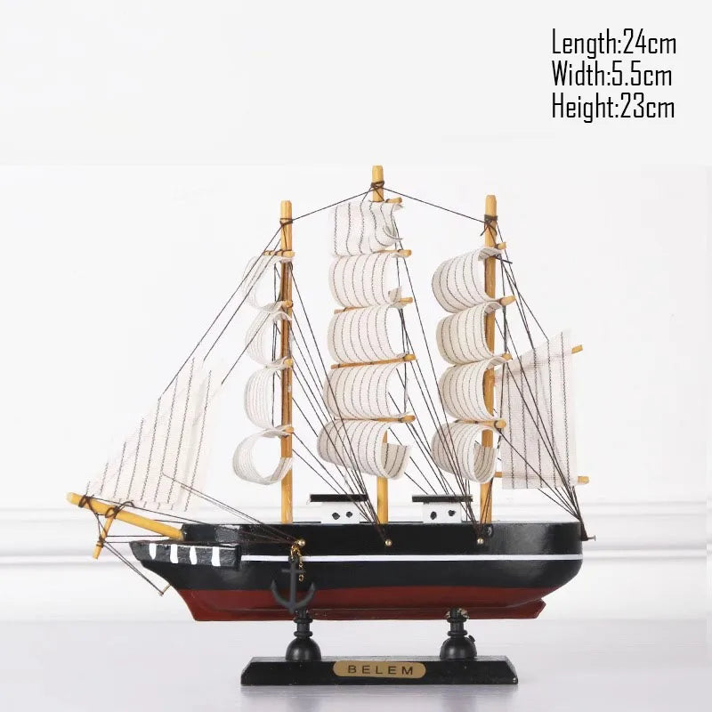 Barco Pirata Decorativo em Madeira Artesanal – Navio Náutico para Decoração de Casa e Escritório