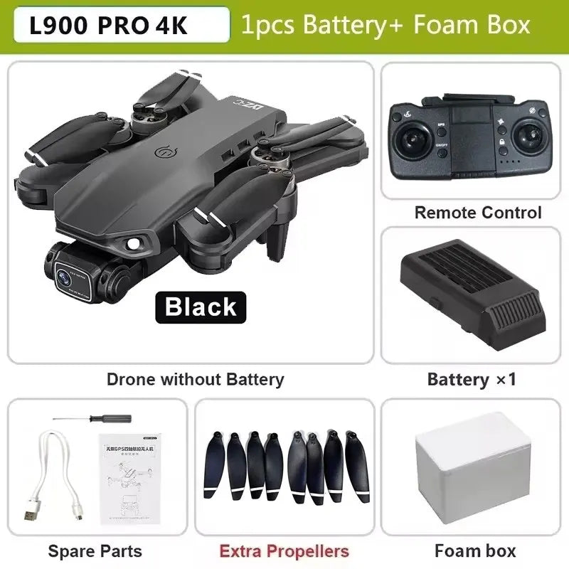 Drone L900 Pro SE MAX GPS 4K – Câmara Dupla HD, 5G WiFi e Radar de Obstáculos 360°