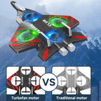 Avião RC de Combate em Espuma EPP 2.4GHz com Luzes LED – Controle Remoto para Crianças e Iniciantes