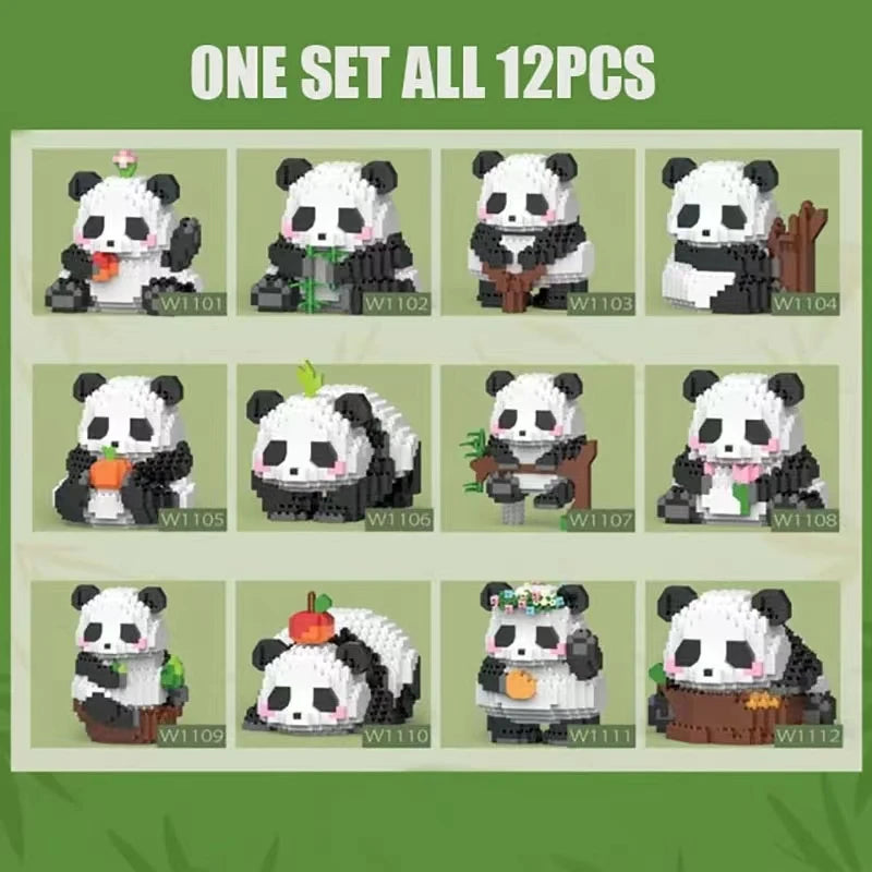 Mini Panda Chinês em Blocos de Montar – Brinquedo Educativo DIY Criativo para Crianças e Colecionadores