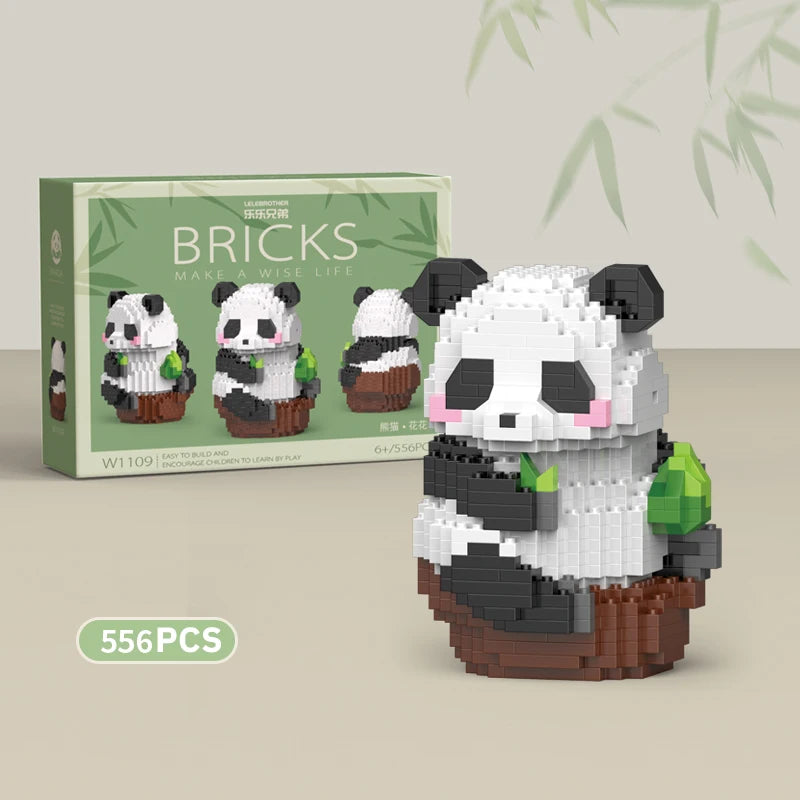 Mini Panda Chinês em Blocos de Montar – Brinquedo Educativo DIY Criativo para Crianças e Colecionadores