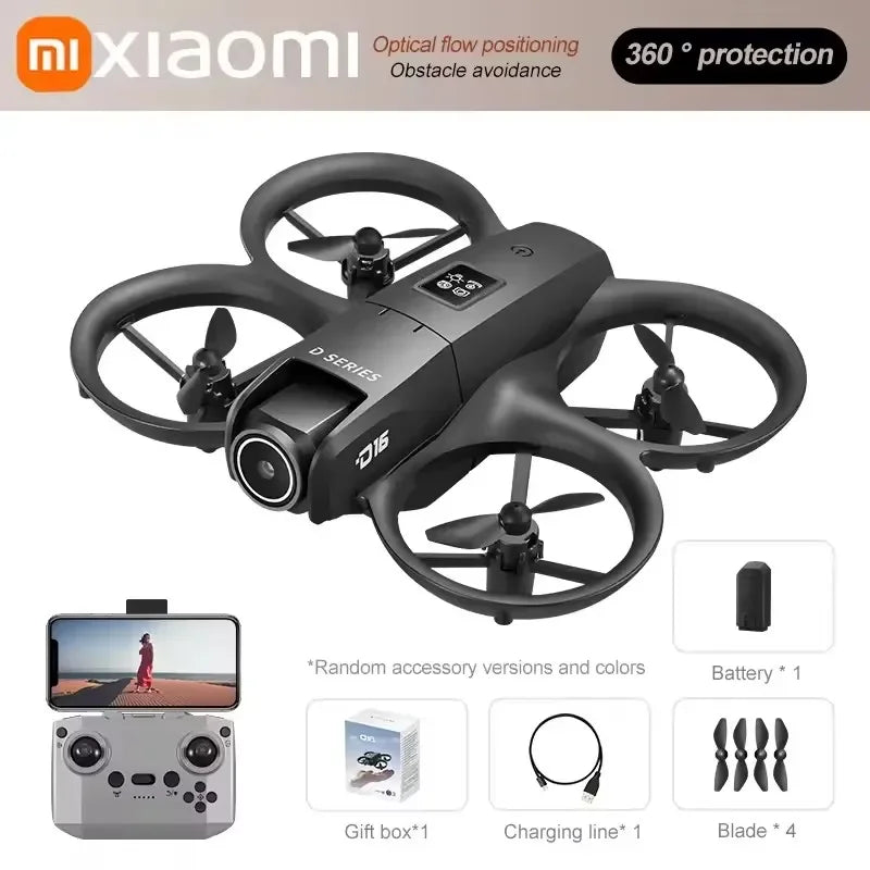 Drone Xiaomi D16 Mini 8K com Dupla Câmera, GPS e Desvio de Obstáculos – Profissional, Compacto e Estável