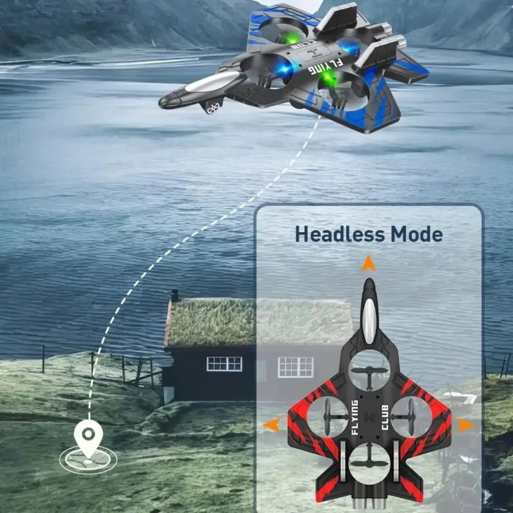 Avião RC de Combate em Espuma EPP 2.4GHz com Luzes LED – Controle Remoto para Crianças e Iniciantes