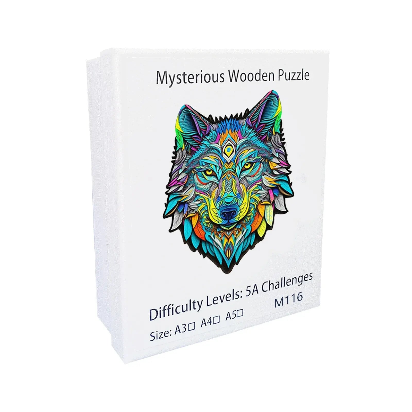 Puzzle de Madeira Lobo em Formato Irregular 3D – Jogo Educativo Criativo para Crianças e Adultos