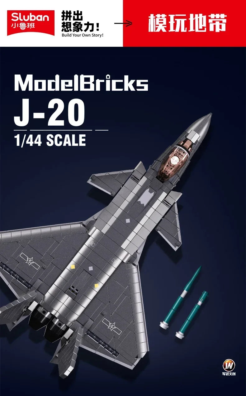 Bloques de Construcción Militar Sluban – Avión de Combate, Bombardero, Helicóptero y Tanque ZTZ-99 MOC Compatible con LEGO