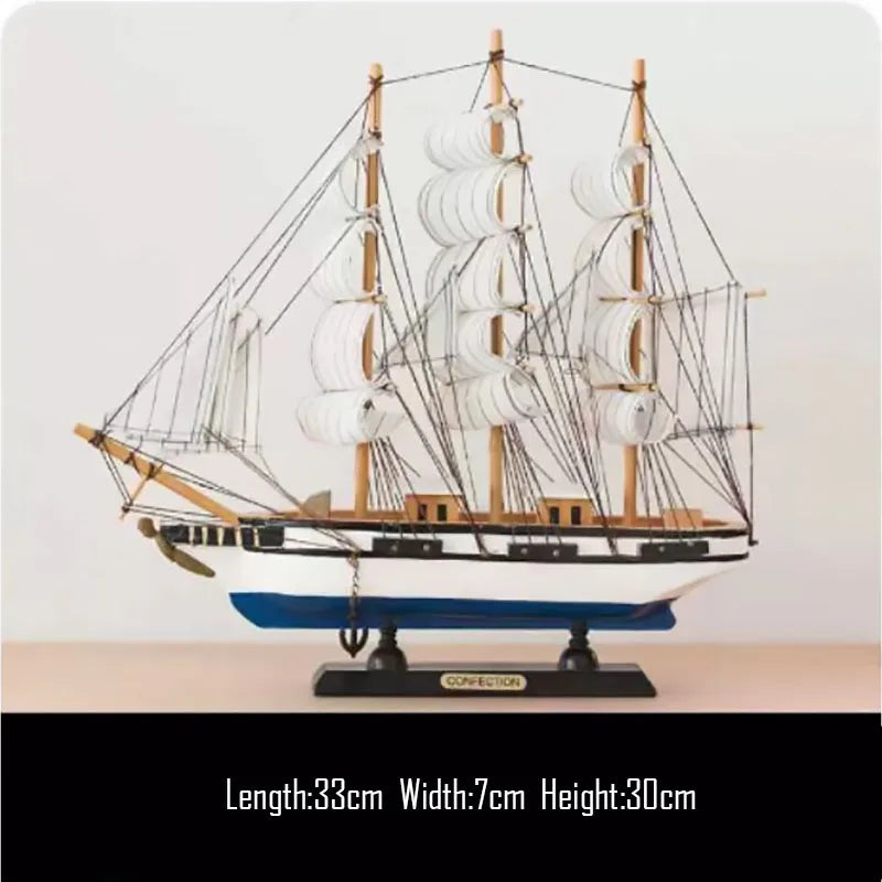 Barco Pirata Decorativo em Madeira Artesanal – Navio Náutico para Decoração de Casa e Escritório