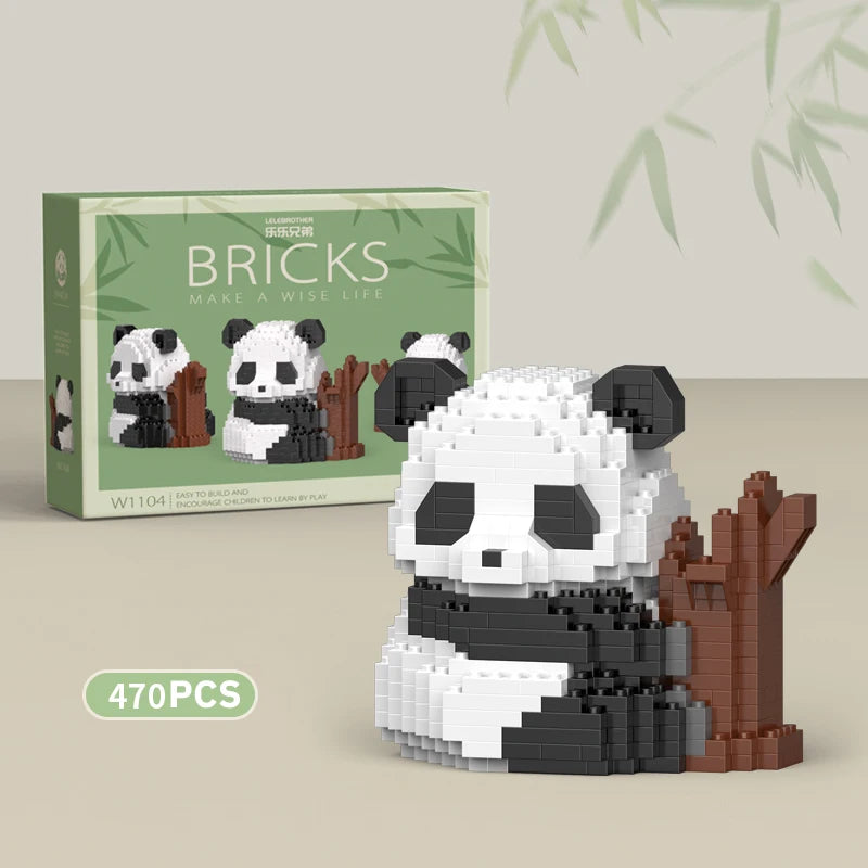 Mini Panda Chinês em Blocos de Montar – Brinquedo Educativo DIY Criativo para Crianças e Colecionadores