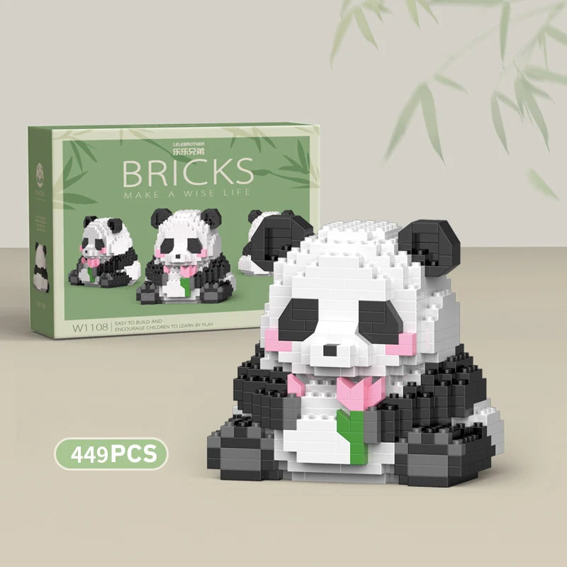 Mini Panda Chinês em Blocos de Montar – Brinquedo Educativo DIY Criativo para Crianças e Colecionadores