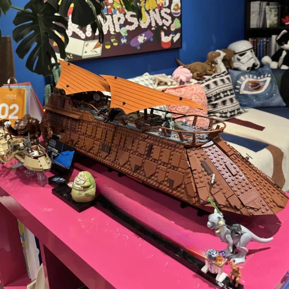 MOC UCS Jabba’s Sail Barge – Blocos de Construção Compatíveis com LEGO, Kit Educativo Colecionável, Presente de Natal