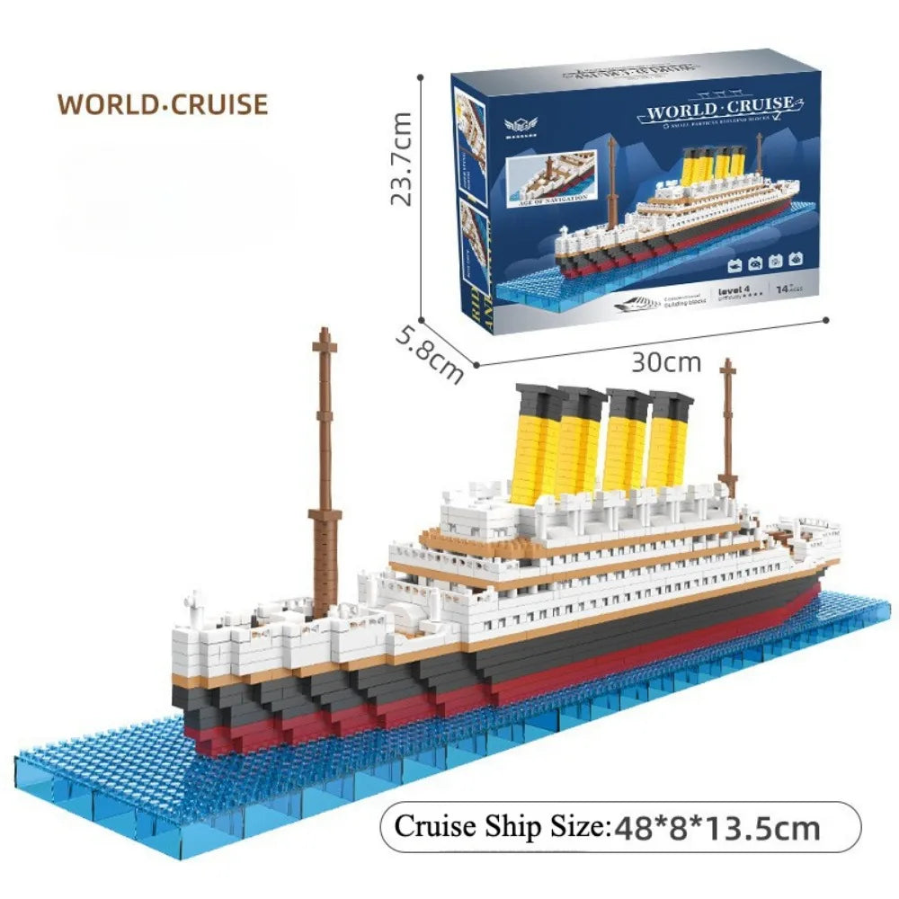 Navio Titanic em Blocos de Montar 4000+ Peças – Modelo de Cruzeiro MOC Compatível com LEGO para Adultos e Jovens