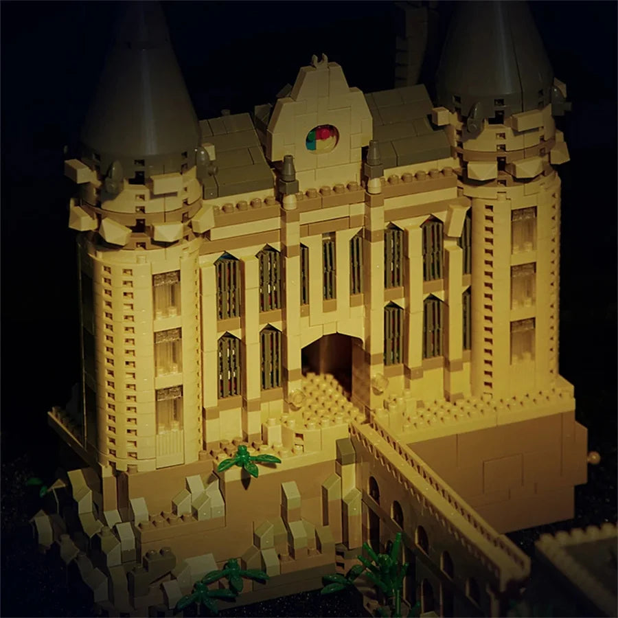 Castelo Mágico Hogwarts MOC 2025 – Blocos de Montar Micro Arquitetura Criativa | Modelo Cenário Decorativo