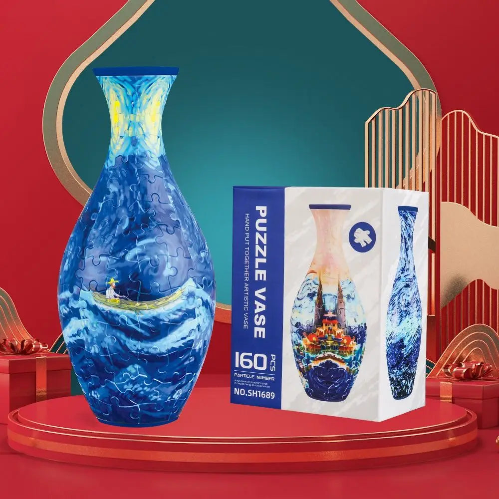 Jarrón Decorativo 3D tipo Puzzle con 160 Piezas – DIY Creativo para Decoración y Regalo