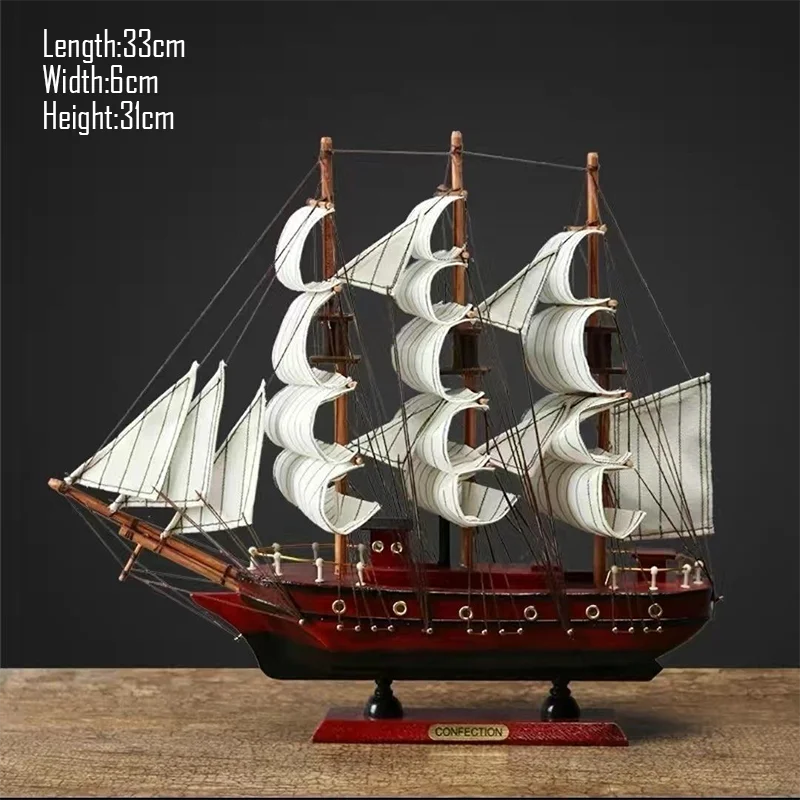 Barco Pirata Decorativo em Madeira Artesanal – Navio Náutico para Decoração de Casa e Escritório