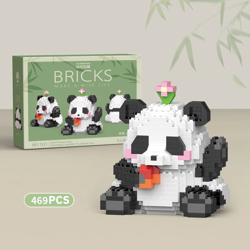 Mini Panda Chinês em Blocos de Montar – Brinquedo Educativo DIY Criativo para Crianças e Colecionadores