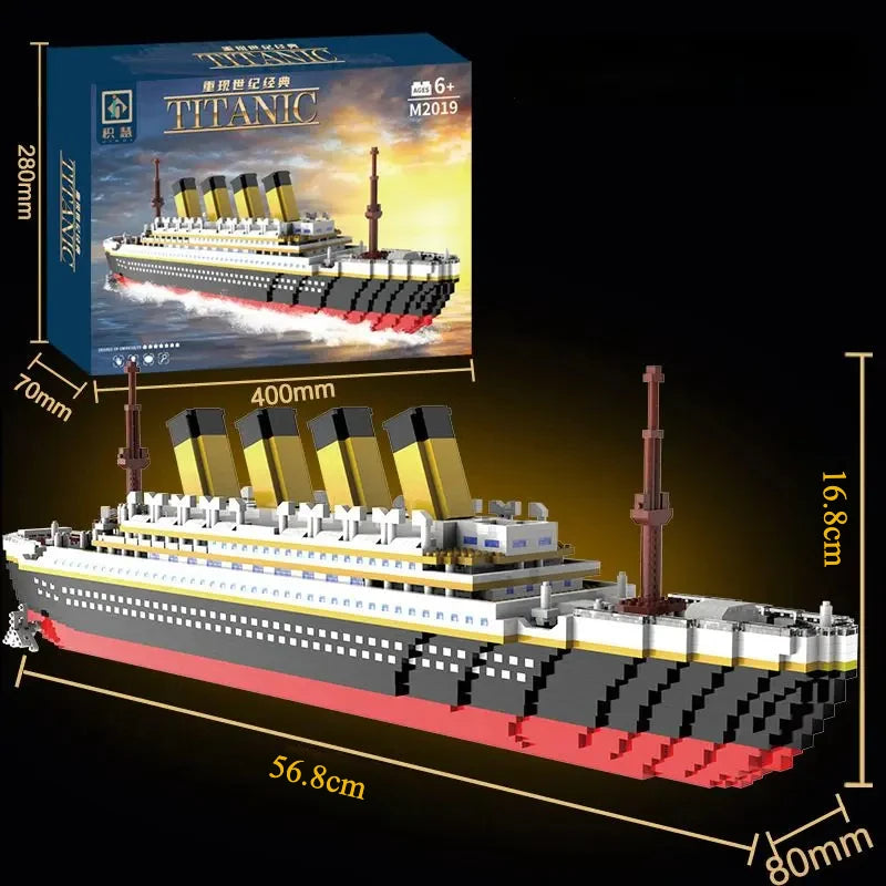 Navio Titanic em Blocos de Montar 4000+ Peças – Modelo de Cruzeiro MOC Compatível com LEGO para Adultos e Jovens